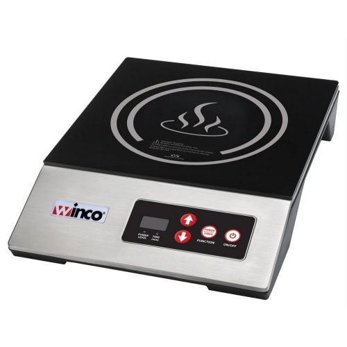 Winco Commercial Electric Induction Cooker 1800W, Black and Silver